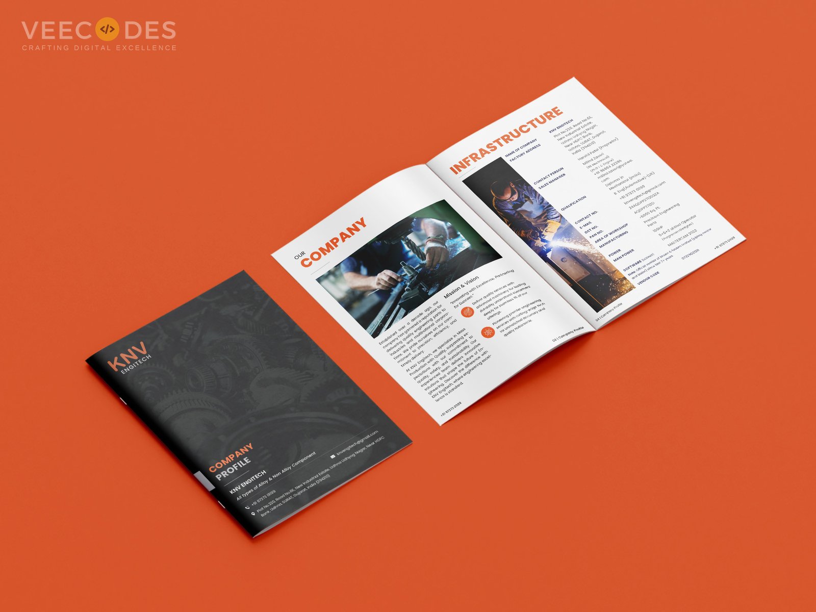 Veecodes Brochure Design KNV Engitech