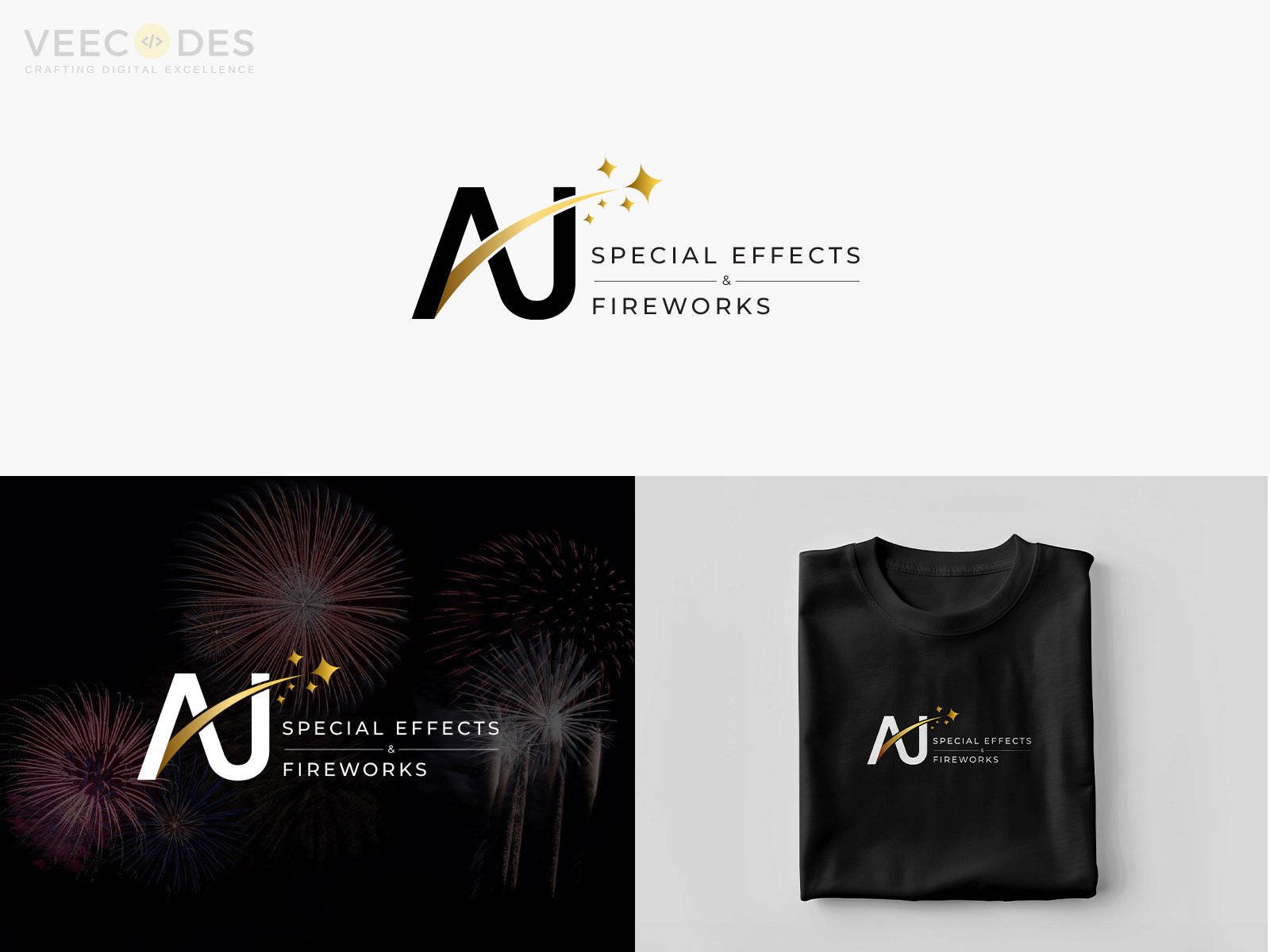 Veecodes Logo Design AJ Fireworks